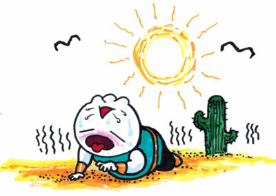 The weather is too hot 天气太热了